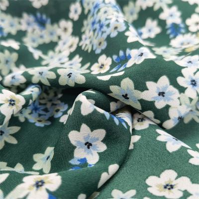 China Customized design flower pattern blackout cute woven dobby wool polyester printed fabric for garment for garment for sale