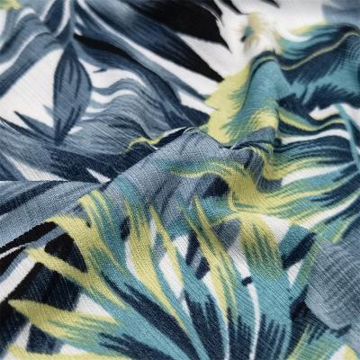 China HIGH QUALITY BLACKOUT CHEAP PRICE ARRUGA PRINTED POLY SPANDEX KNITTING FABRIC FOR GARMENT for sale