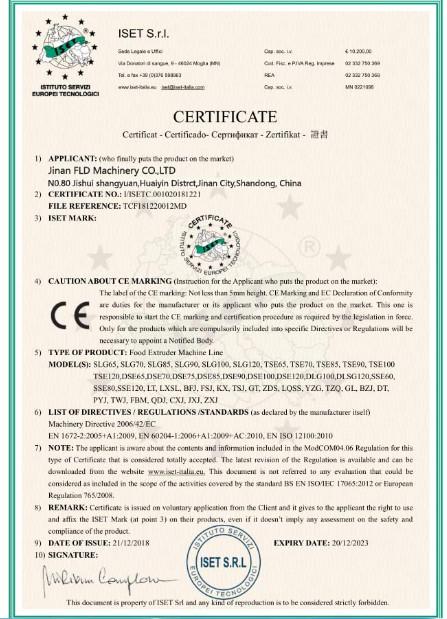 CE - Jinan FLD Machinery Co., Ltd.