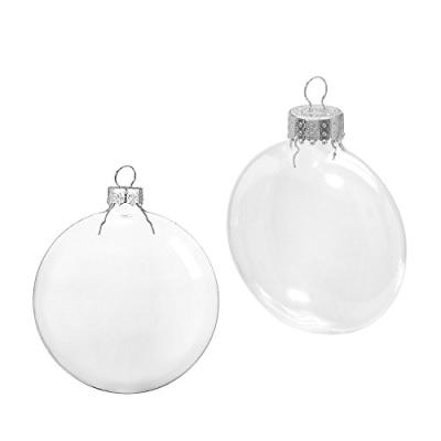 China Hot Selling Clear Glass Ball Christmas Flat Glass Baubles For Christmas Tree Decoration for sale