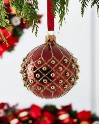 China Hot Sale Christmas Baubles Personalized Hand Blown Glass Baubles for sale