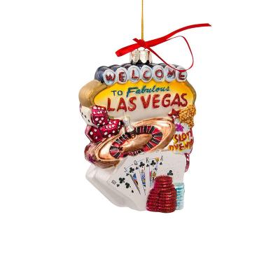 China Hot Sale Las Vigas Shapes Christmas Glass Ornaments For Sale for sale