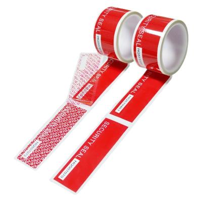 China High Residue Customized Tamper Proof Sticker Visible Security Packaging Tape Waterproof for sale