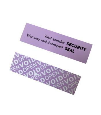 China Waterproof PET Material Customized Void Tamper Proof Security Label Total Transfer With Barcode for sale