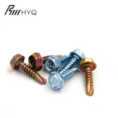 China Factory Wholesale Self Drilling Pan Drill Hex Screws Self Tapping Screw With Washer for sale