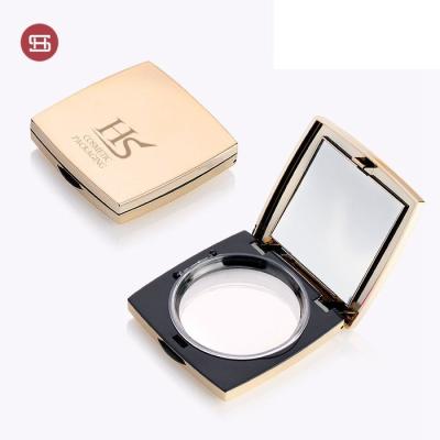 China Recycled Materials Gold Metallize Empty Square Compact Powder Case for sale