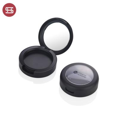 China Other Round Case In Stock Custom Logo Eye Shadow Container Wholesale Empty Black Eyeshadow Case for sale