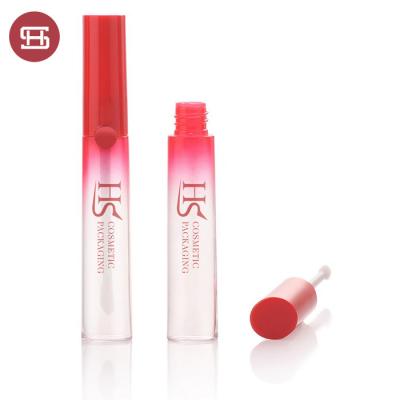 China Red And White Clear Lipstick Box Lip Gloss Tube Lipstick Liquid Texture Bottle Cosmetic Setting Tube With Brush for sale