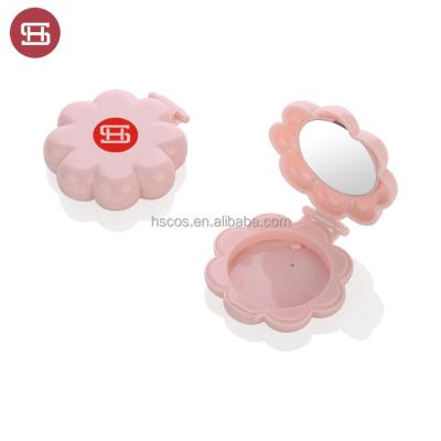 China Recycled Materials Unique Design Empty Flower Shaped Blush Compact Mirror Packaging for sale