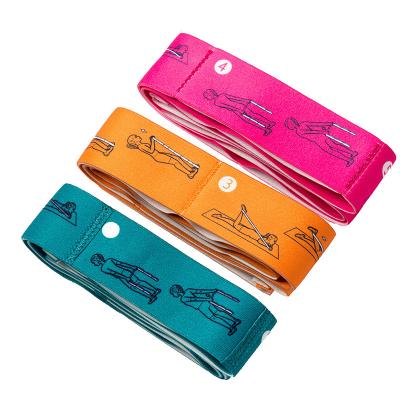 China Durable Elastic Yoga Stretch Band Resistance Band Fitness Gym Training Yoga Stretch Belt Yoga Stretch Belt For Dance Exercise for sale