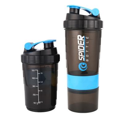 China Viable Custom Logo Powder Blender Shaker Protein Cup Sports Fitness Plastic Protein Shaker Bottle for sale