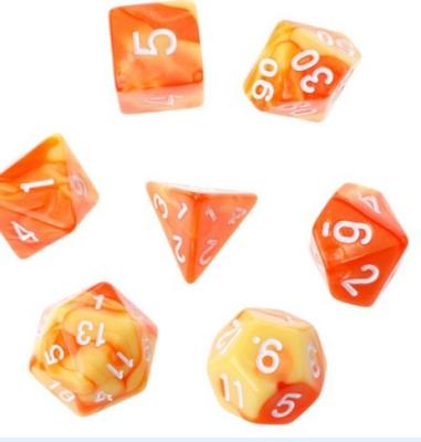 China Custom Logo Two Color Acrylic Multi-surface Acrylic Dice Set For Tabletop Role Playing Games for sale