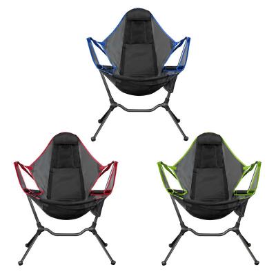 China Modern Outdoor Folding Portable Reclining Rocking Swinging Camping Chair For Beach for sale