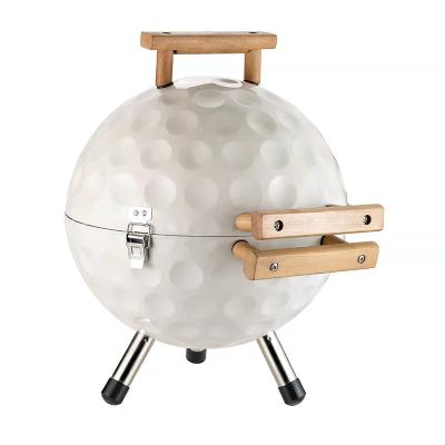 China Amazon 14 Inch Portable Hot Golf Ball Shaped Easily Assembled Outdoor Home Outdoor Grill for sale