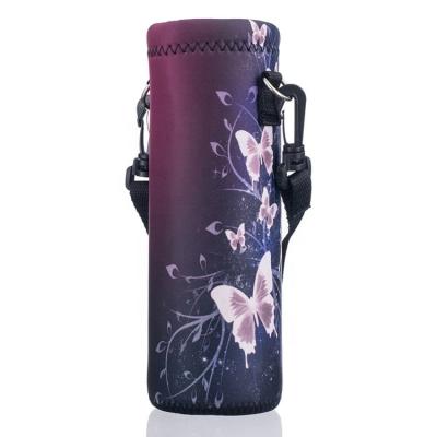 China 2021 Hot Seller Insulated Neoprene Water Bottle Holder Bag Pouch Waterproof With Adjustable Shoulder Strap for sale