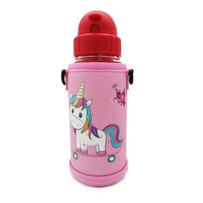 China Unicorn Kids Insulated Water Bottle Stand Bag Cool Cover With Adjustable Shoulder Strap for sale