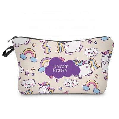 China Hot Sale Recyclable High Quality Neoprene Cosmetic Bag Large Capacity Unicorn Travel Putting Makeup Product Opp Bag Foldable Fashion for sale