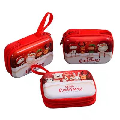 China 2021 High Quality Red Christmas Collection Coin Wallet Earphone Bag Gift Zipper Key Bag for sale