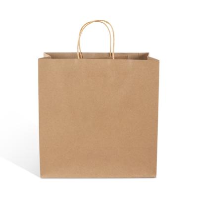 China Recyclable Brown Biodegradable Kraft Paper Shopping Bag For Food Packaging Takeaway for sale