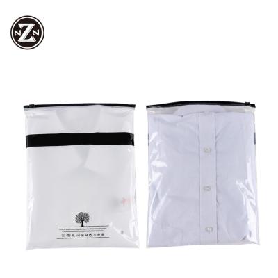 China Recyclable Custom Printed Logo HDPE PVC LDPE Slider Zipper Zipper Lock Plastic Packaging Transparent Bag For Clothes for sale