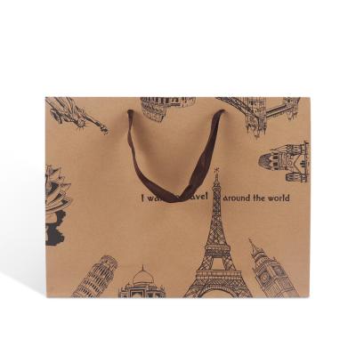 China Hot Sale Recyclable Factory Direct Kraft Paper Bags Custom Logo Printed Packaging Shopping Clothing With Handles for sale