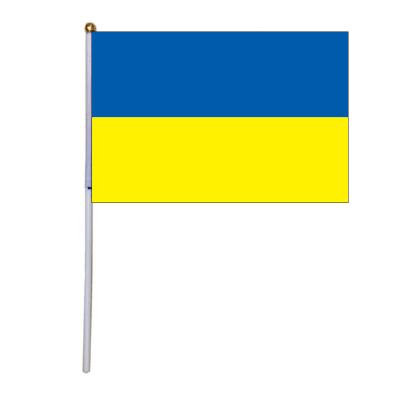 China High Quality Single Sided Custom Made Flag Various Country Hand Health Care Institutes Ukraine Waving Flag for sale