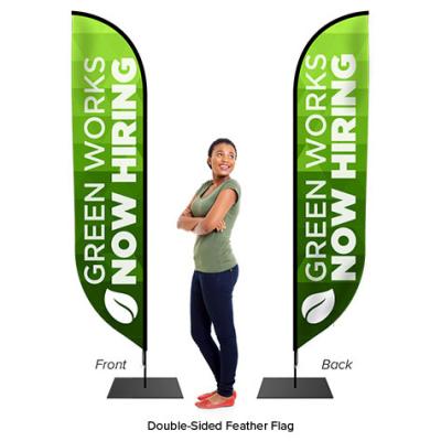 China Health care institutes wholesale custom made outdoor flying feather beach flag banner advertising promotional wind feather flags for sale