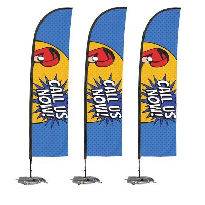 China Health Care Institute Hot Selling Sublimation Polyester Beach Feather Custom Printing Promotional Flags With Poles for sale