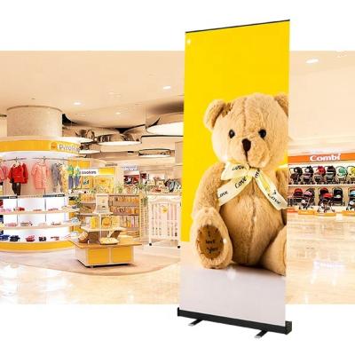 China Health care institutes reuse display stand roll folding exhibition banner adjustable stand automatic banner for sale