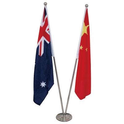 China One Pole or Flag Indoor Office Banner Double Side 2 Poles Stocks High Quality Single Stand Flag for sale