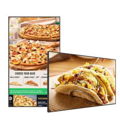 China Restaurant Electronic Digital Signage 49 Inch Hanging Wall Mounted Digital Display With 3840x2160 Resolution for sale