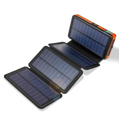 China Foldable Solar Power Panel Solar Charging Phone Bank Fee Powerbank 20000mAh 1+3 Fast Power Banks for sale