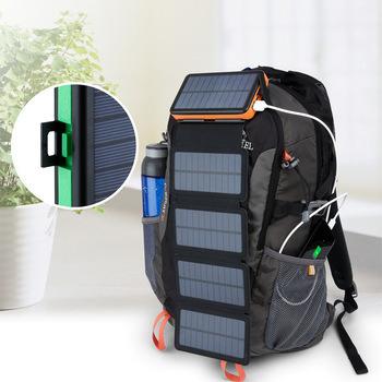 China Wholesale 1+5 Wireless Solar Panels 20000mAh Fast Multi-fold Mobile Charger Outdoor Support Charging Solar Power Bank for sale