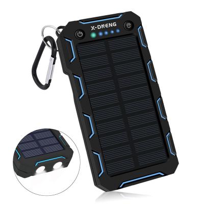 China Fast charging support portable solar power bank 20000mAh waterproof powerbank LED camping light power bank mobile phone solar charger for sale