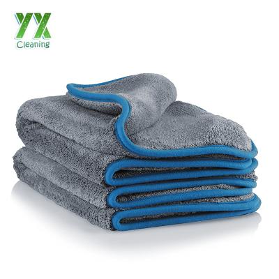 China Luxury Quality Car Wash Super Absorbent Cloth Cleaner Drying Cloth 1000gsm Microfiber Towel for sale