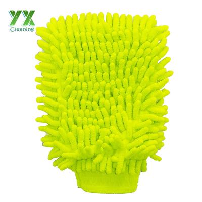 China Eco - Friendly Chenille 2IN1 Mircofiber Wash Mitt Car Wash Gloves for sale