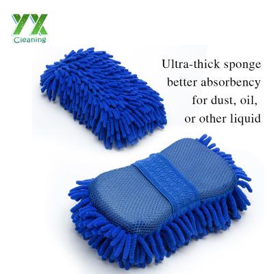 China Sustainable Car Wash Coral Sponge Fleece Microfiber Auto Wash Sponge for sale