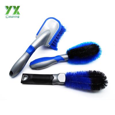 China Soft Short Bristle Car Tire Cleaning Brush Handle Wheel Brush / Tires Tire Strip Brush for sale