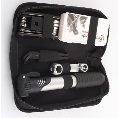 China Bicycle Tire Repairing Tool Kit Bike Repair Kit With Pump 22*9.5*6cm for sale