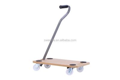 China With Handle FSC Transport Trolley With Wooden Handle Trolley Transport Mobile MDF Furniture Trolley for sale