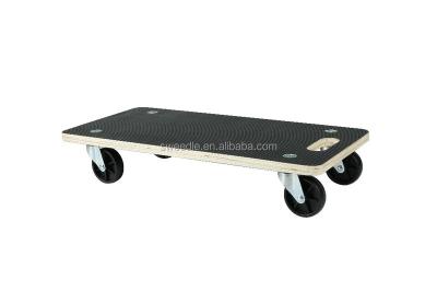 China Anti-slip Wooden Movable Trolley Easy-moving Wooden Trolley Trolley Cart for sale