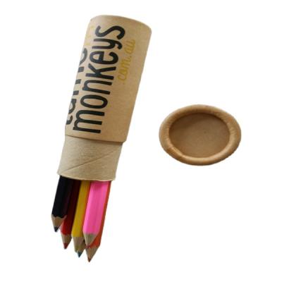 China Children Promotion 6 Piece Colored Pencils In Mini Pencil Card Tube Pencils Kids for sale