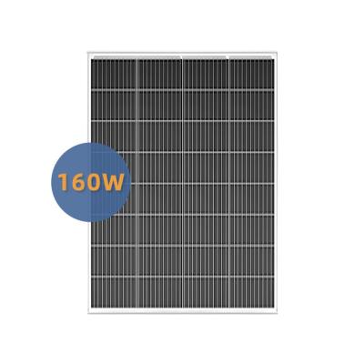 China Black 160watt 180 watt solar panel full 2022 190w solar power system new all black individual package 160 watt staggered panel for sale