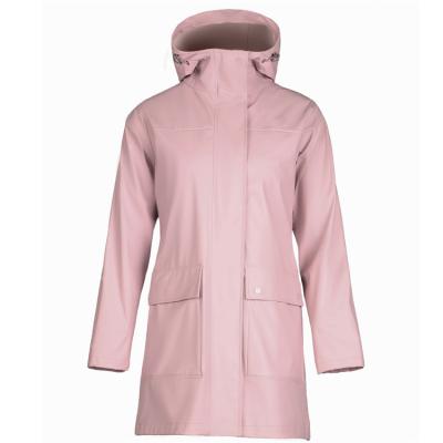 China Wholesale Stylish 100% Waterproof Eco-friendly Fashion Durable Cloth PU Hooded Raincoat for sale