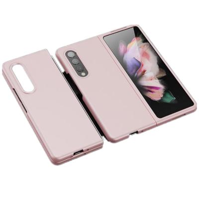 China Anti-drop Cover For Samsung Galaxy Z Fold 3 Phone Case PC TPU 2 In 1 Phone Shell Hard Transparent Phone Case (Pink) Cover for sale