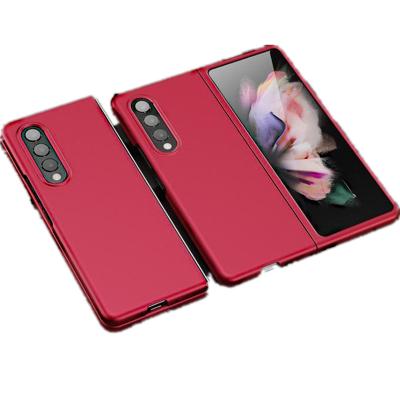 China Anti-drop Cover for Samsung Galaxy Z Fold 3 Phone Case PC TPU 2 in 1 Phone Shell Hard Transparent Phone Case Cover (Red) for sale