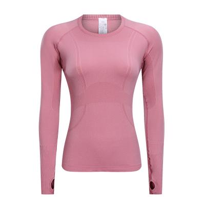 China Women Padded Loose Crop Long Sleeve Sports Yoga Top 2021 Breathable, New Hot Seller Yoga Top For Gym Woman for sale