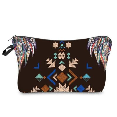 China New Fashion Printing Pattern Travel Clutch Storage Rose Pocket Cosmetic Brush Makeup Bag European Geometric PU Border Portable Travel for sale