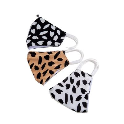 China Cotton Leopard Flower Print 2021 Fashion Cotton Design Face Mask Adult Washable Reusable Face Mask With Design for sale