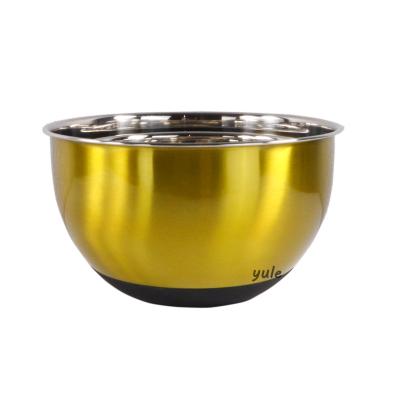 China Sustainable 3pcs Stainless Steel Serving Bowl With Lid Stacked Mixing Bowl With Lid Tight Fitting 304 Stainless Steel Bowl for sale